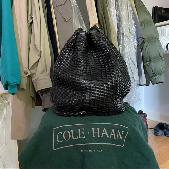 Vintage Cole Haan Weave Backpack - Picture 1 of 10